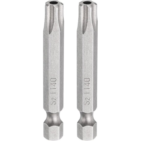 MKEUDQ-2pcs Torx Bits 1/4" Hex Shank TT40 Magnetic Head 2" Length Screwdriver Bits S2 Steel 5 Point Security for Repair Work Electric Screw Driver