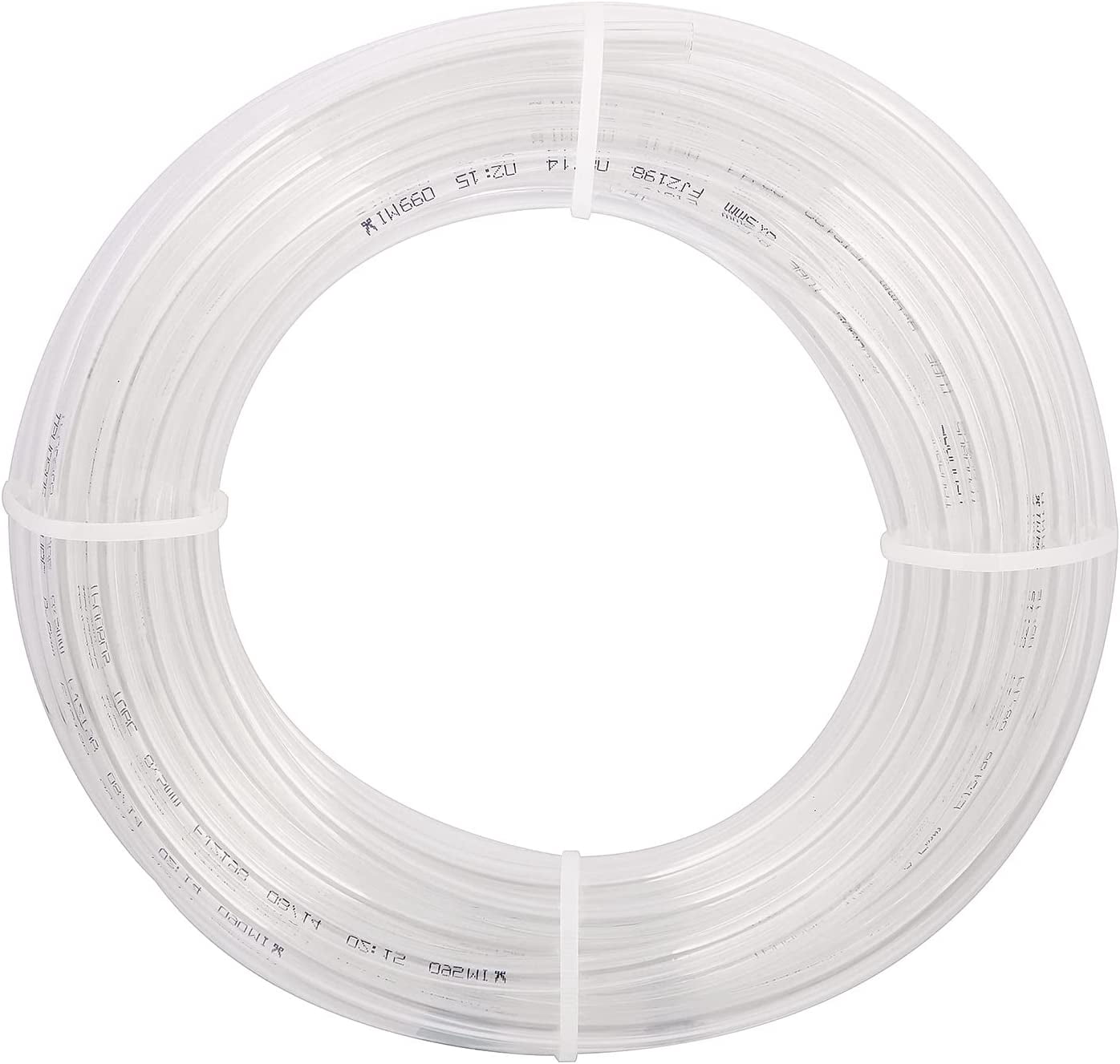 MKEUDQ-3/8" OD PU Tubing, 32.8 Feet Length Pneumatic Hose for Air Compressor or Fluid Transfer Line (Clear, 32.8FT)