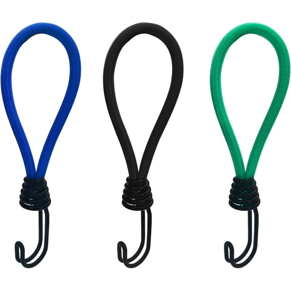 MKEUDQ-3 PCS Elastic Rope Hooks, 6 mm Durable Spiral Steel Elastic Drawstring Hook Waterproof Heavy Duty Buckle Elastic Rope for Camping Bungee Cord Tent Accessories (A)