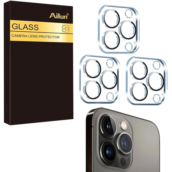 MKEUDQ-3 Pack Camera Lens Protector for iPhone 15 Pro & iPhone 15 Pro Max,Tempered Glass,9H Hardness,Ultra HD,Anti-Scratch,Easy to Install,Case Friendly [Does not Affect Night Shots]