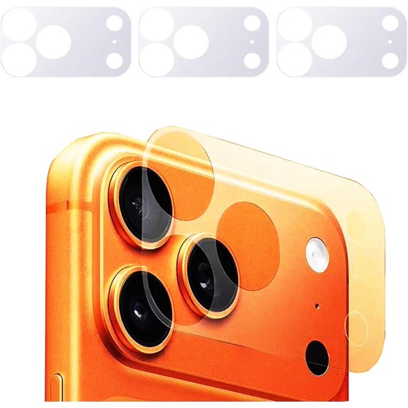 MKEUDQ-3 Pack Camera Protector Hollow Lens Film Clear Glossy Scratch Resistance Guard Protectors For iPhone 17 Pro Max Only