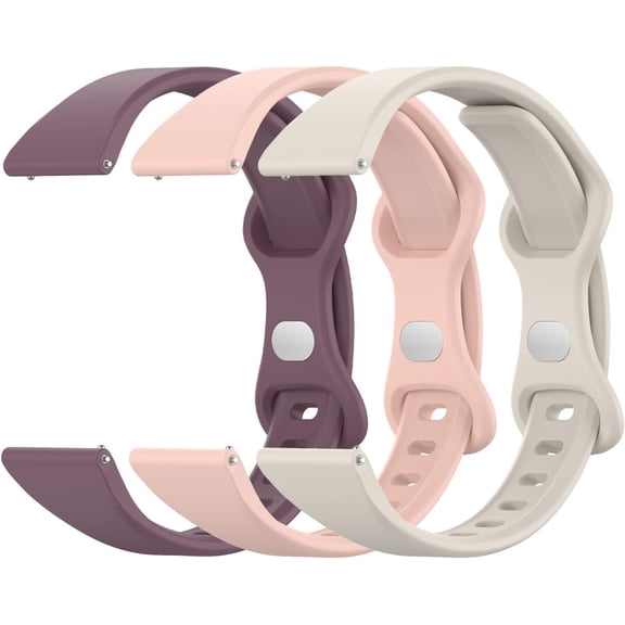 MKEUDQ-3 Pack Slim Silicone Watch Bands, 18mm 19mm 20mm 22mm Quick Release Band Soft Sport Strap Replacement Wristbands for Women Men
