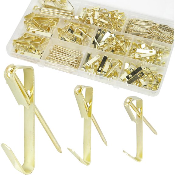 MKEUDQ-304 Pieces Picture Hanging Kit,Coat and Towel Wall Hooks,4 Size Picture Hooks Including 10/30/50/100 lbs,Metal with Nails