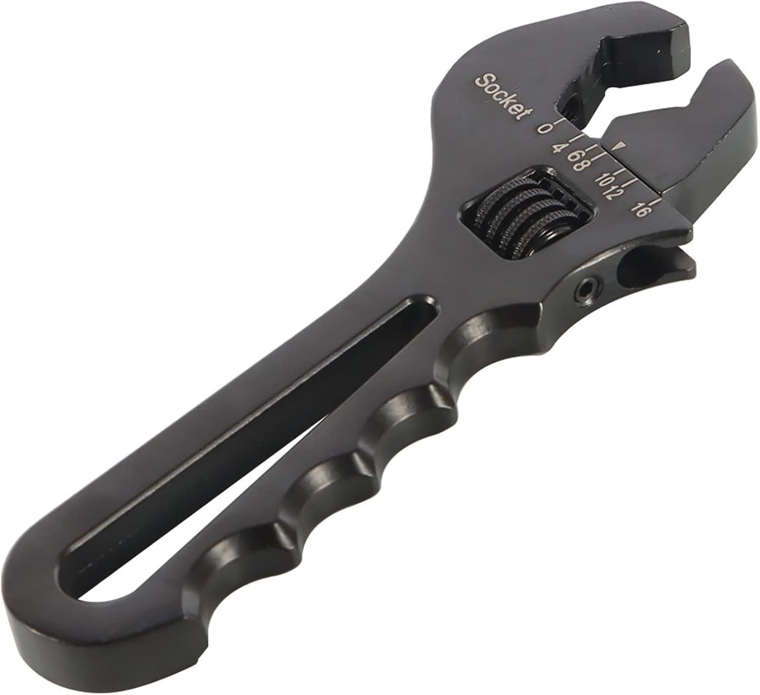 MKEUDQ-3AN-16AN Adjustable Wrench Spanner Lightweight Aluminum for An Hose Fitting Adapter End Black