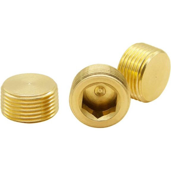 MKEUDQ-3PCS 3/4" NPT Male Thread Brass Pipe Plug Internal Hex Socket Plug