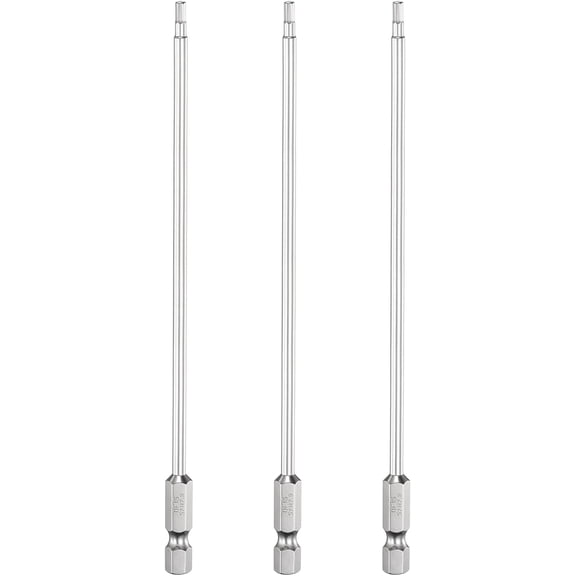 MKEUDQ-3Pcs H2.5 Flat Hex Head Screwdriver Bit 2.5mm Magnetic Tip 6" (150mm) Long 1/4" Hex Shank Metric Driver Drill Bit Wrench for Hexagonal Head Socket Screws Bolts