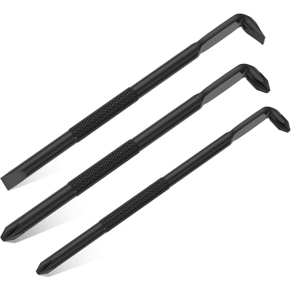 MKEUDQ-3Pcs Right Angle Offset Screwdriver Set, L-Type 90 Degree Double End Screwdriver, with Phillips and Slotted, 15mm Elbow Design for Tight Narrow Space (L-TYPE)