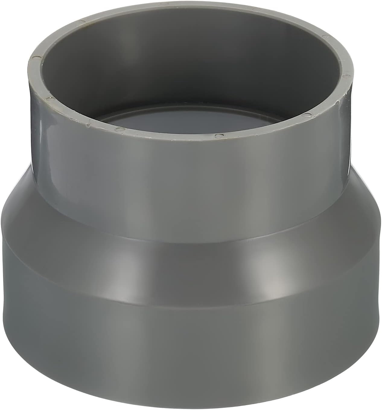 MKEUDQ-4.3" to 3.5" Duct Reducer Connector, Heating Cooling Ventilation Tube Fire-Resistant Increaser Adapter Pipe Fitting for Vent System, Grey