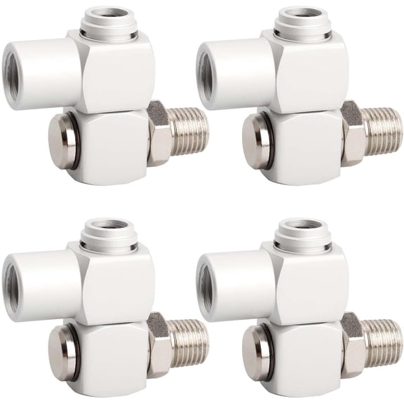 MKEUDQ-4 Pack 1/4" NPT 360 Swivel Air Hose Fittings, Quick Connect Pneumatic Air Tool Swivel Fitting, Portable Aluminum Alloy Air Compressor Connector