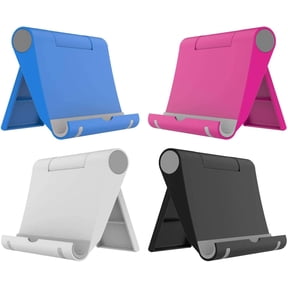 MKEUDQ-4 Pack Cell Phone Stand for Desk, Foldable Cell Phone Holder Mobile Stand Phone Dock, Adjustable Tablet Stand Holder Compatible with iPhone 16 15 14 13 12 11 Pro iPad Samsung(4 Color)