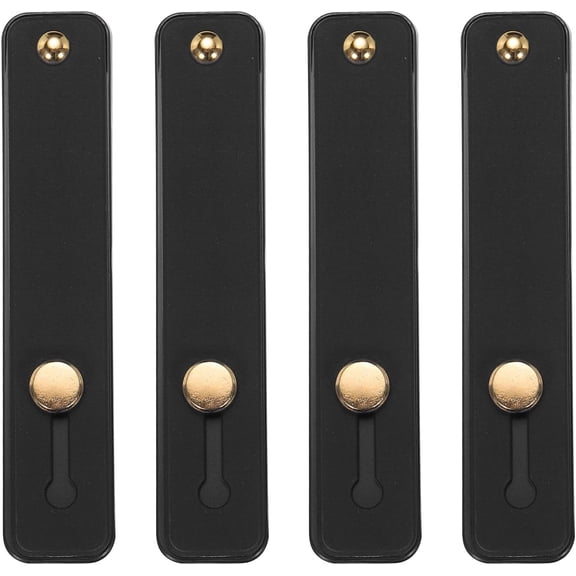 MKEUDQ-4Pcs Phone Loop Finger Holder Silicone Phone Strap Grip Holder Cell Phone Grip Stand for Most Smartphones Black