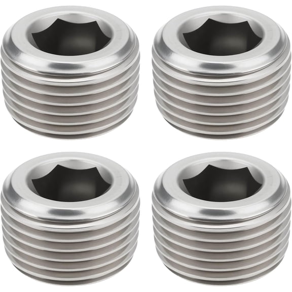 MKEUDQ-4pcs 3/8 NPT Hex Plug 304 Stainless Steel for Air Water Pipe System Sealing