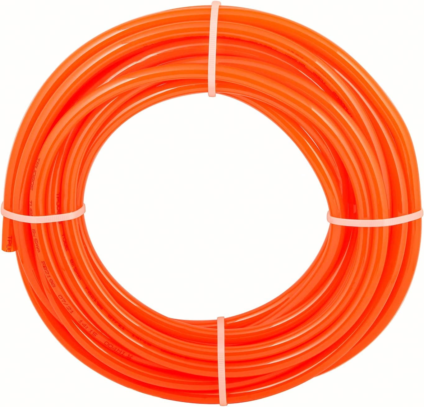 MKEUDQ-5/32" OD PU Tubing, 32.8 Feet Length Pneumatic Hose for Air Compressor or Fluid Transfer Line (Orange, 32.8FT)