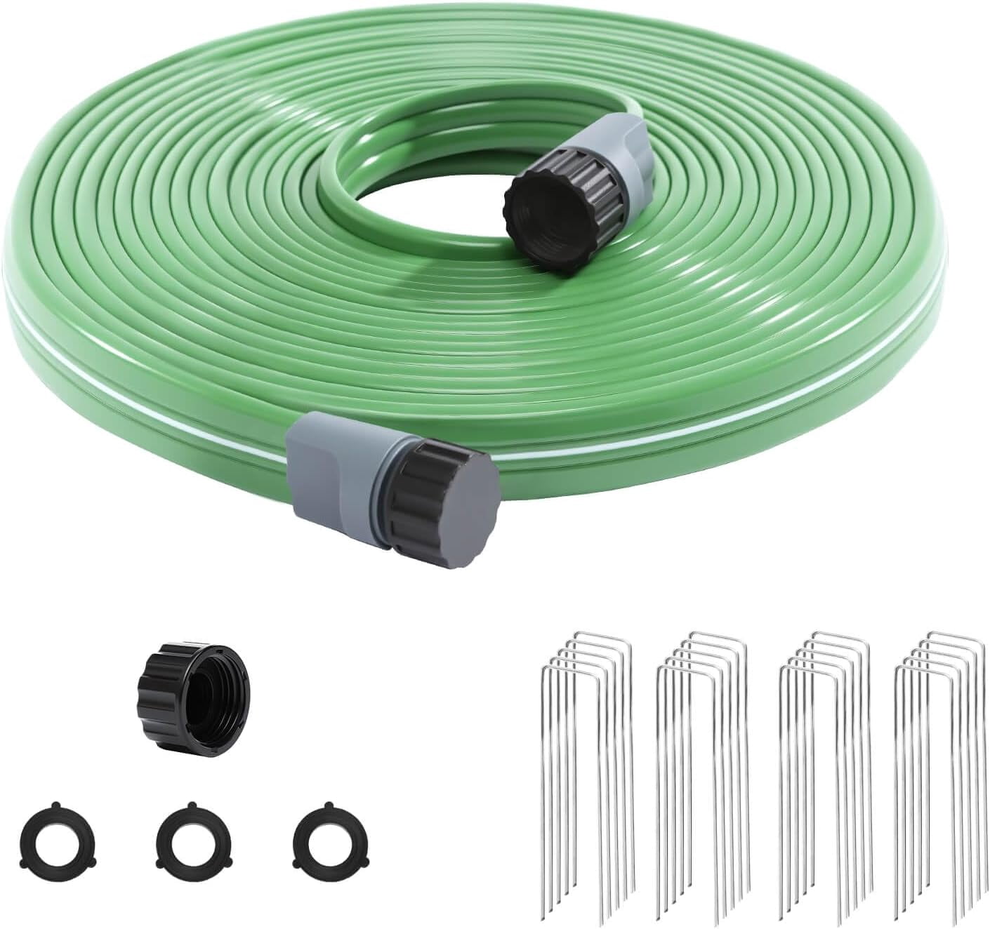 MKEUDQ-50 FT Sprinkler Soaker Hose for Garden Lawn Effortless Watering, Heavy-Duty No-Kink Irrigation Hose with Holes, More Energy Efficient Irrigation Systems, Ideal for Gardens, Yards