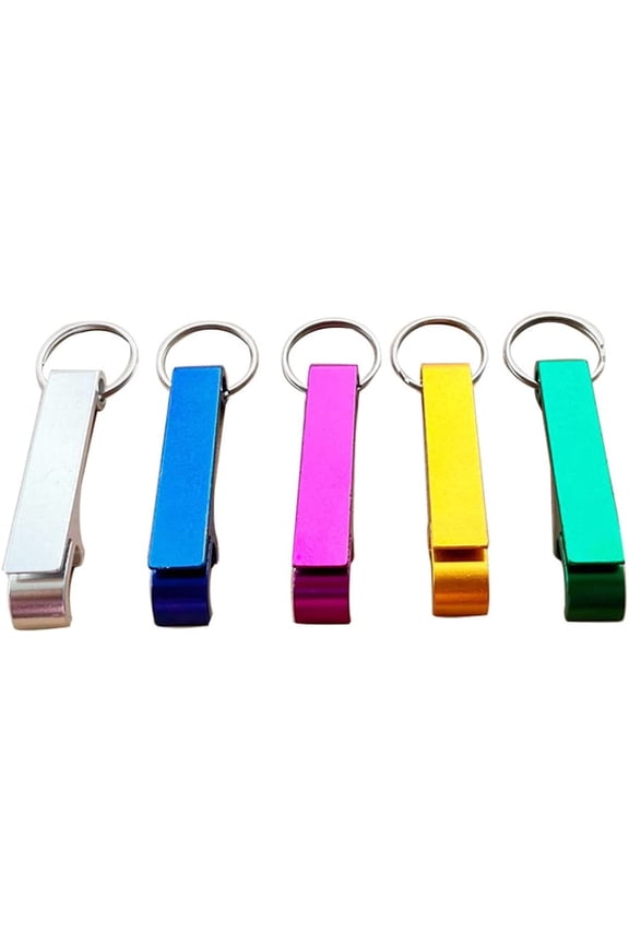 -50 Pcs 5 Colored Metal Beer Bottle Opener Keychain Bottle Opener Easy to Carry Split Key Ring Chain Keychain Bulk Aluminum Pocket Claw Bar Soda Beverage Beer Bottle Opener (50)