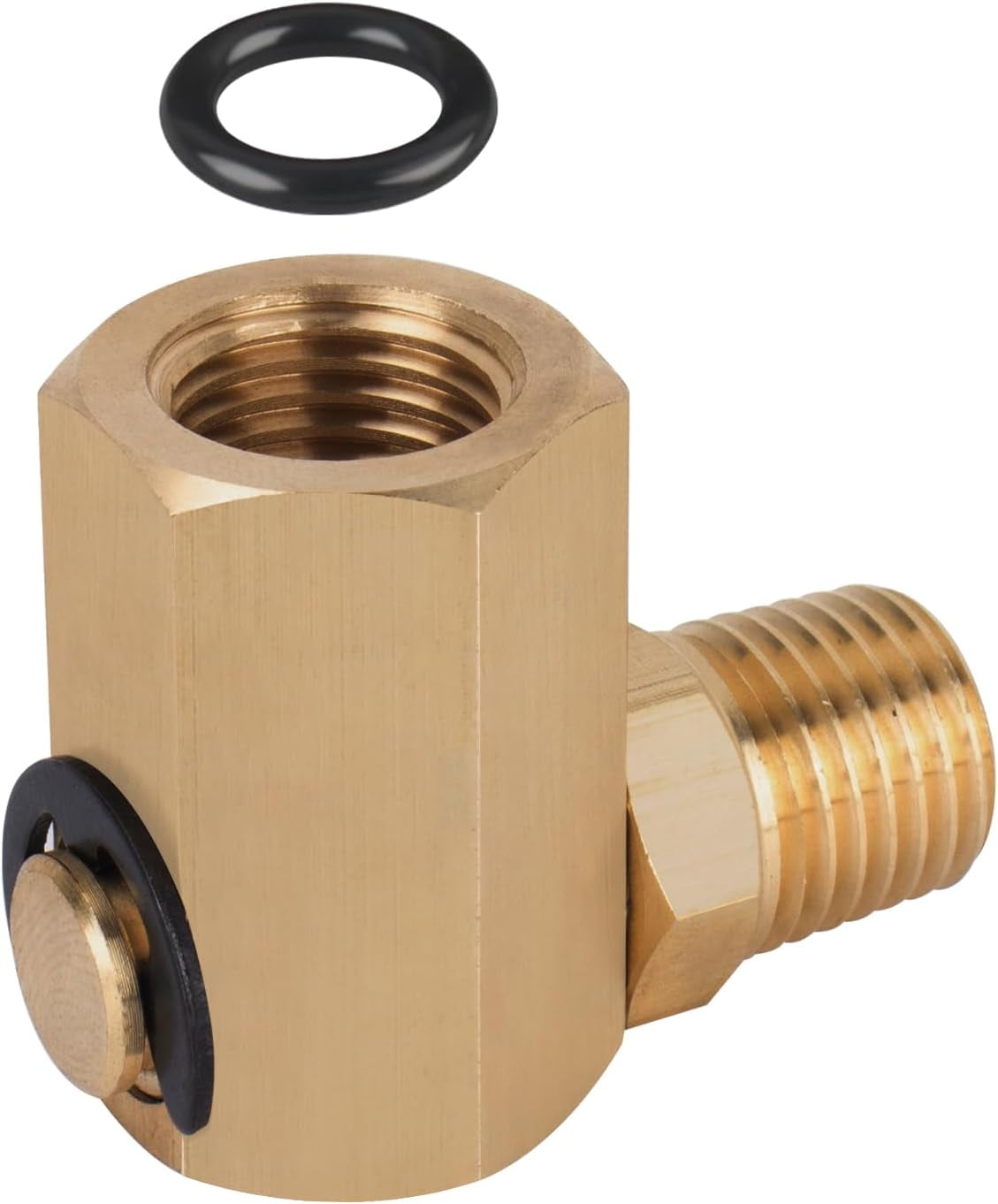 MKEUDQ-50310 Air Hose Swivel Connector Fits Most Side Winder Air Hose Reel, 1/4" FPT 1/4" MPT 90 Deg Hose Reel Swivel Fitting