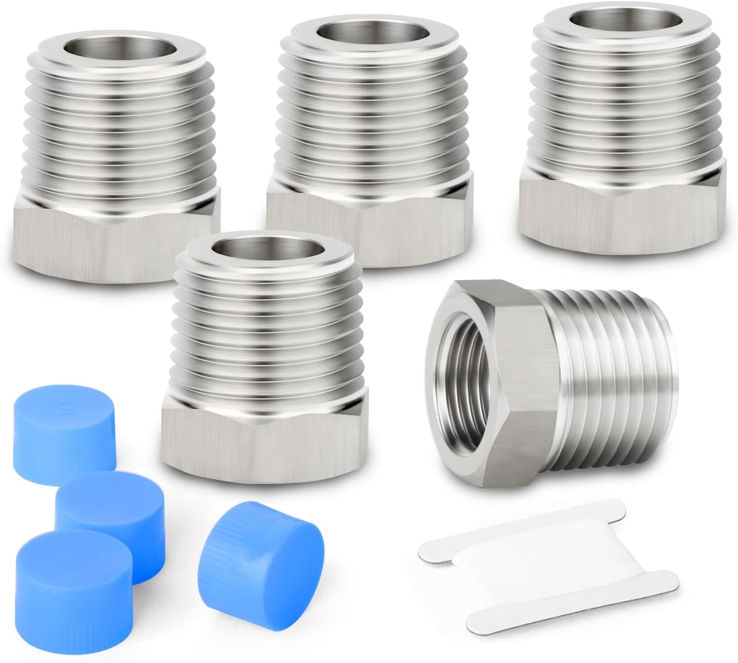 MKEUDQ-5PCS 304 Stainless Steel Reducer Hex Bushing, 1/2
