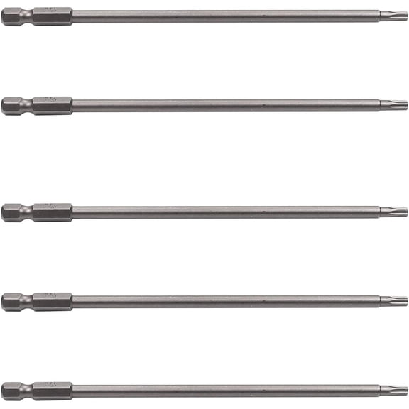 MKEUDQ-5Pcs Torx Screwdriver Bits, 1/4 Inch Hex Shank Screwdriver Bits, S2 Steel Magnetic Security Screwdriver, T20 Magnetic Security Tamper Proof Bit, 150mm Length