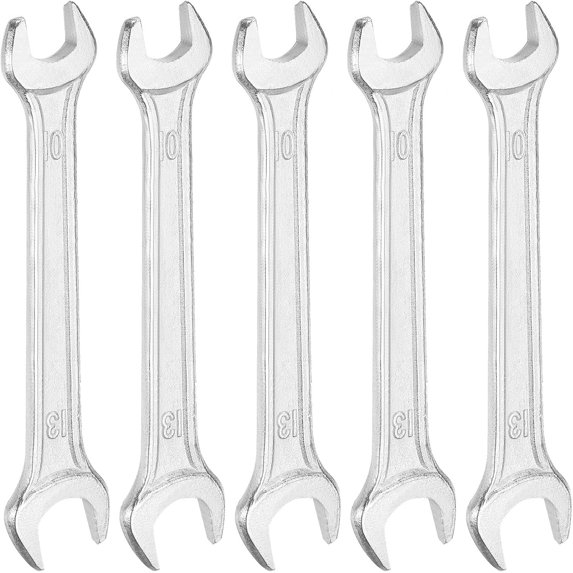 HARFINGTON 2-Piece Double Open End Wrench Set – 10mm X 12mm Metric, 15° Offset, Mirror Polished Carbon Steel For Auto Repair & Furniture Assembly