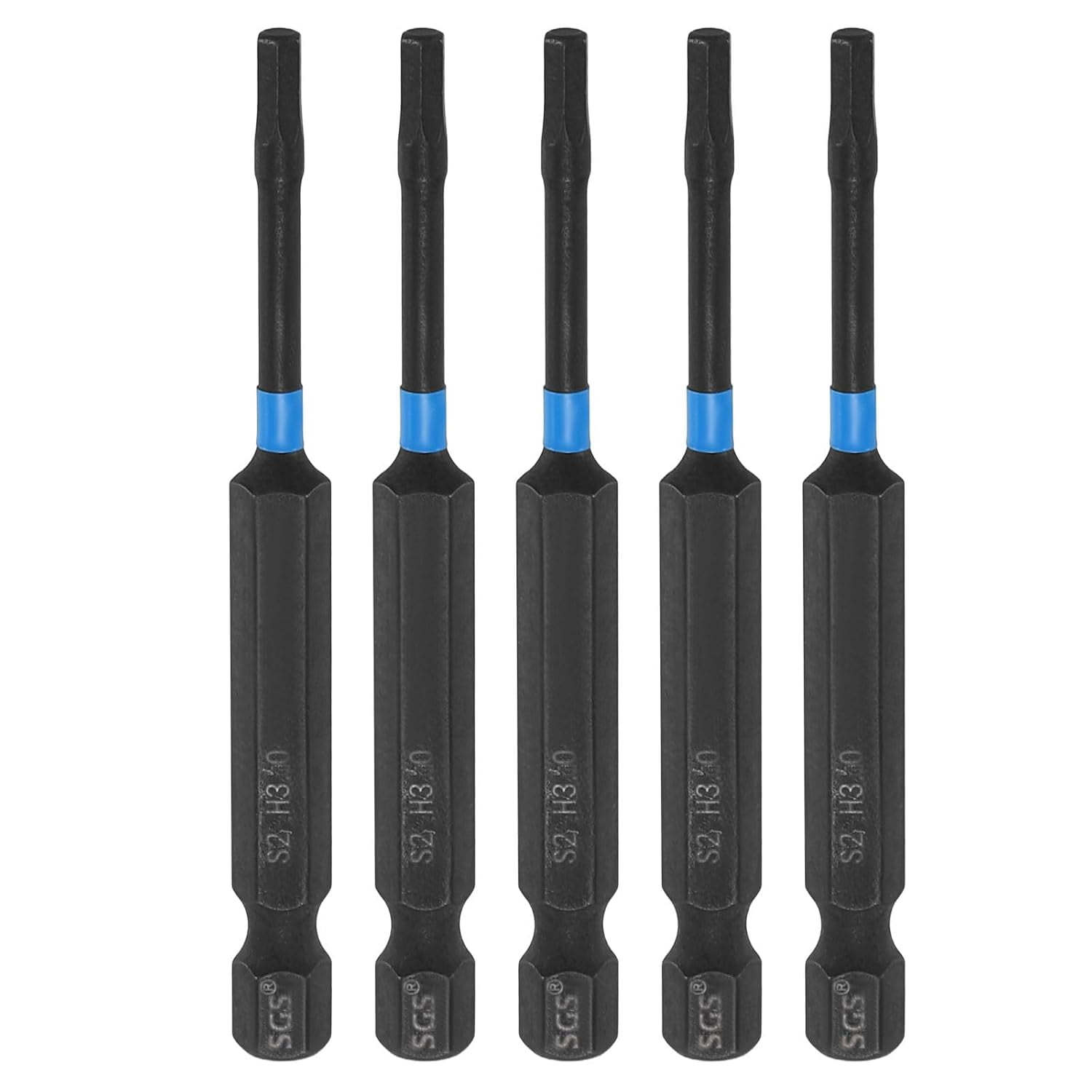 MKEUDQ-5pcs Hex Head Wrench Drill Bit 3mm(H3) 1/4" Hex Shank 3"(75mm) Length S2 Steel Magnetic Hexagon Impact Drivers Metric Screwdriver Bit