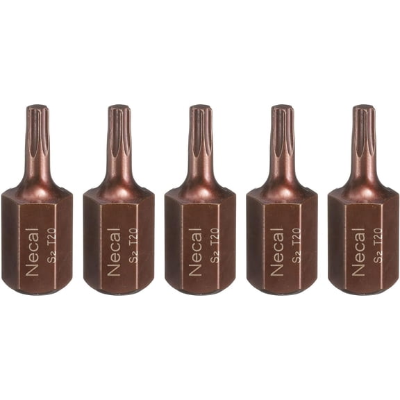 MKEUDQ-5pcs T20 Torx Screwdriver Bit 10mm Hex Shank 30mm Length Magnetic Security Tamper Proof 6 Point Head Hex Bits S2 Steel Screw Driver Bit