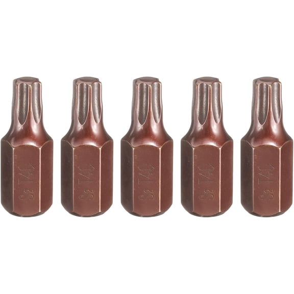 MKEUDQ-5pcs T40 Torx Screwdriver Bit 10mm Hex Shank 30mm Length Magnetic Security Tamper Proof 6 Point Head Hex Bits S2 Steel Screw Driver Bit