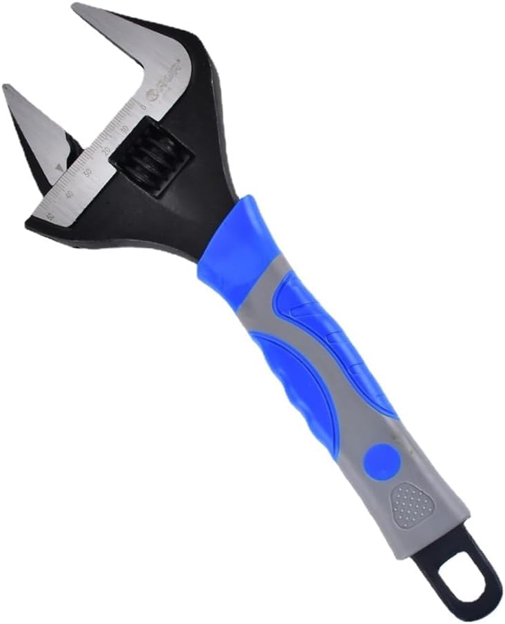 MKEUDQ-6 Inch Adjustable Wrench - 1-1/4" Wide Jaw Opening,Wide Mouth,Slim Jaw,Comfort Grip,Cr-V Steel,SAE and Metric Scale Marked