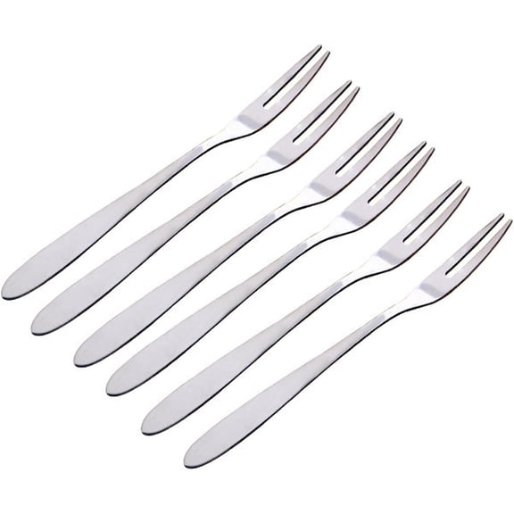 MKEUDQ-6PCS Small Stainless Steel Forks for Fruit Cocktail Appetizer Dessert, Mini Escargot Oyster and Shellfish Forks