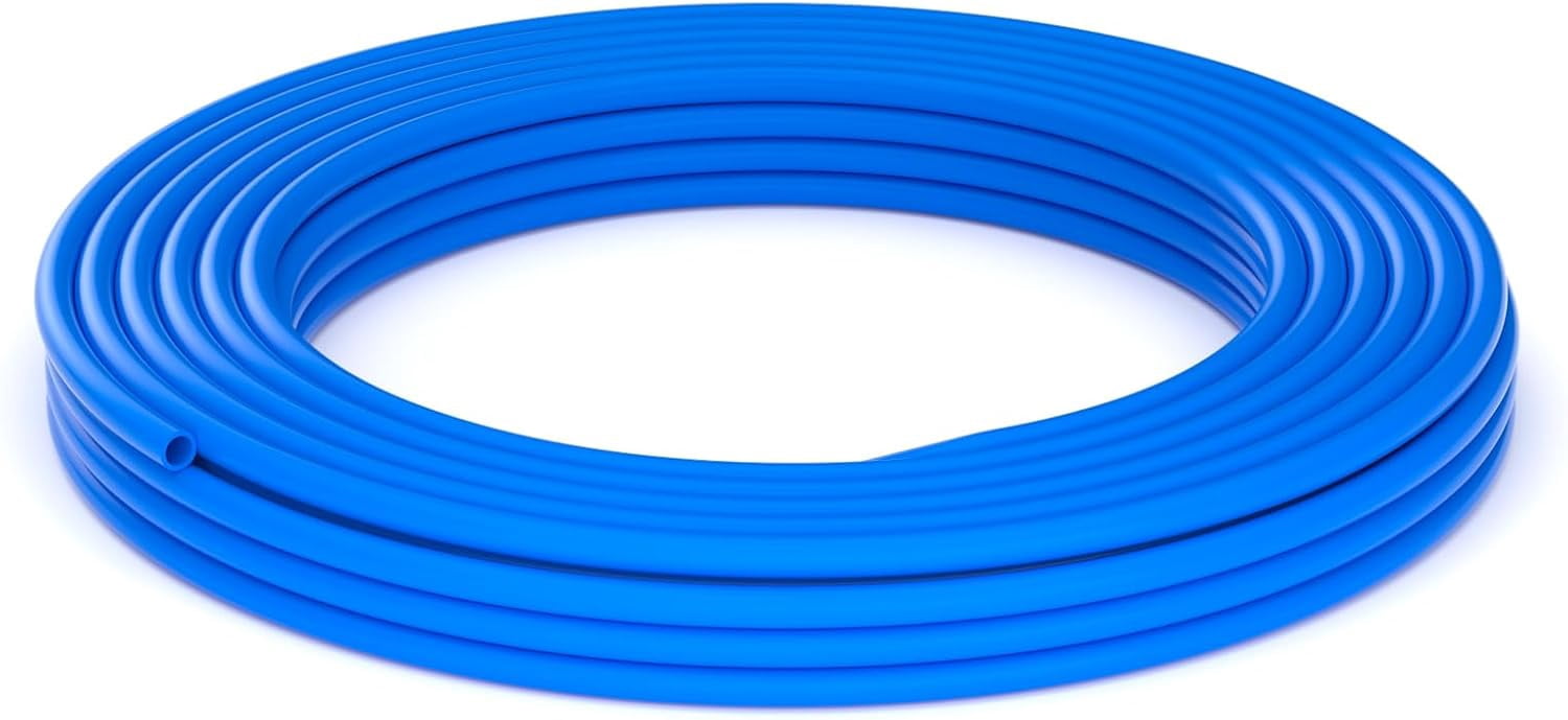 MKEUDQ-6mm x 4mm Blue PU Polyurethane Pneumatic Tubing Pipe, Air Tube Hose Line for Air Compressor Fitting or Fluid Transfer (39.4ft 12 Meter)