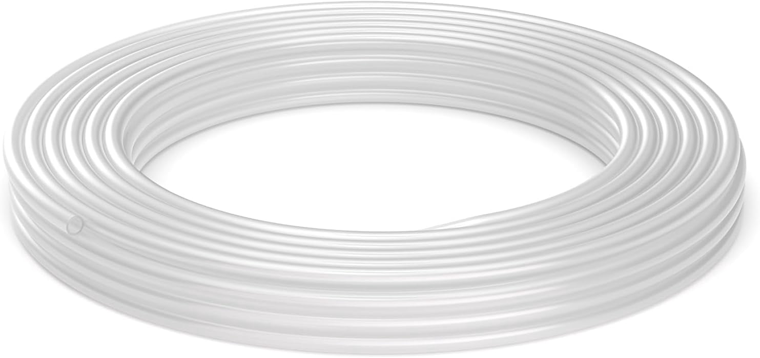 MKEUDQ-6mm x 4mm Clear PU Polyurethane Pneumatic Tubing Pipe, Air Tube Hose Line for Air Compressor Fitting or Fluid Transfer, 39.4ft 12 Meter