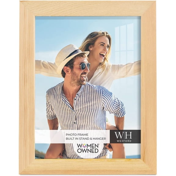 MKEUDQ-6x8 inch Picture Frame Nature Wood Grain Frame, High-end Modern Style, Made of Solid Wood and High Definition Glass for Wall and Tabletop Photo Display