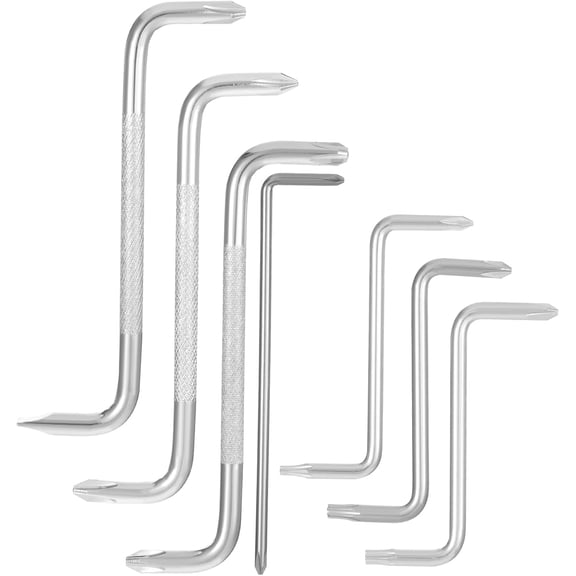 MKEUDQ-7 Pcs Right Angle Screwdriver Offset Screwdrivers Set Stainless Steel Flat Head 90 Degree Screw Drive Angled Screwdriver for Tight Spaces