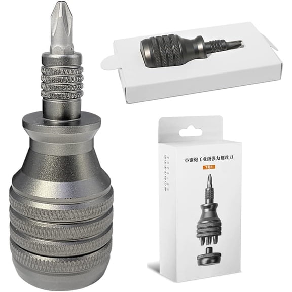 MKEUDQ-7 in 1 Mini Screwdriver Titanium Screwdriver 1/4 Inch Magnetic Torx Screw Driver Bit Kit Home Repair Tools