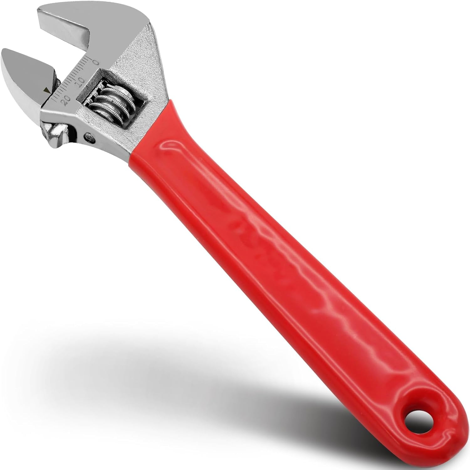MKEUDQ-8 Inch Adjustable Wrench, Wide Jaw Black Oxide Wrench, Cr-V Steel with Cushion Grip, Metric & SAE Scales for Workshop, Home, Garage and Professionals