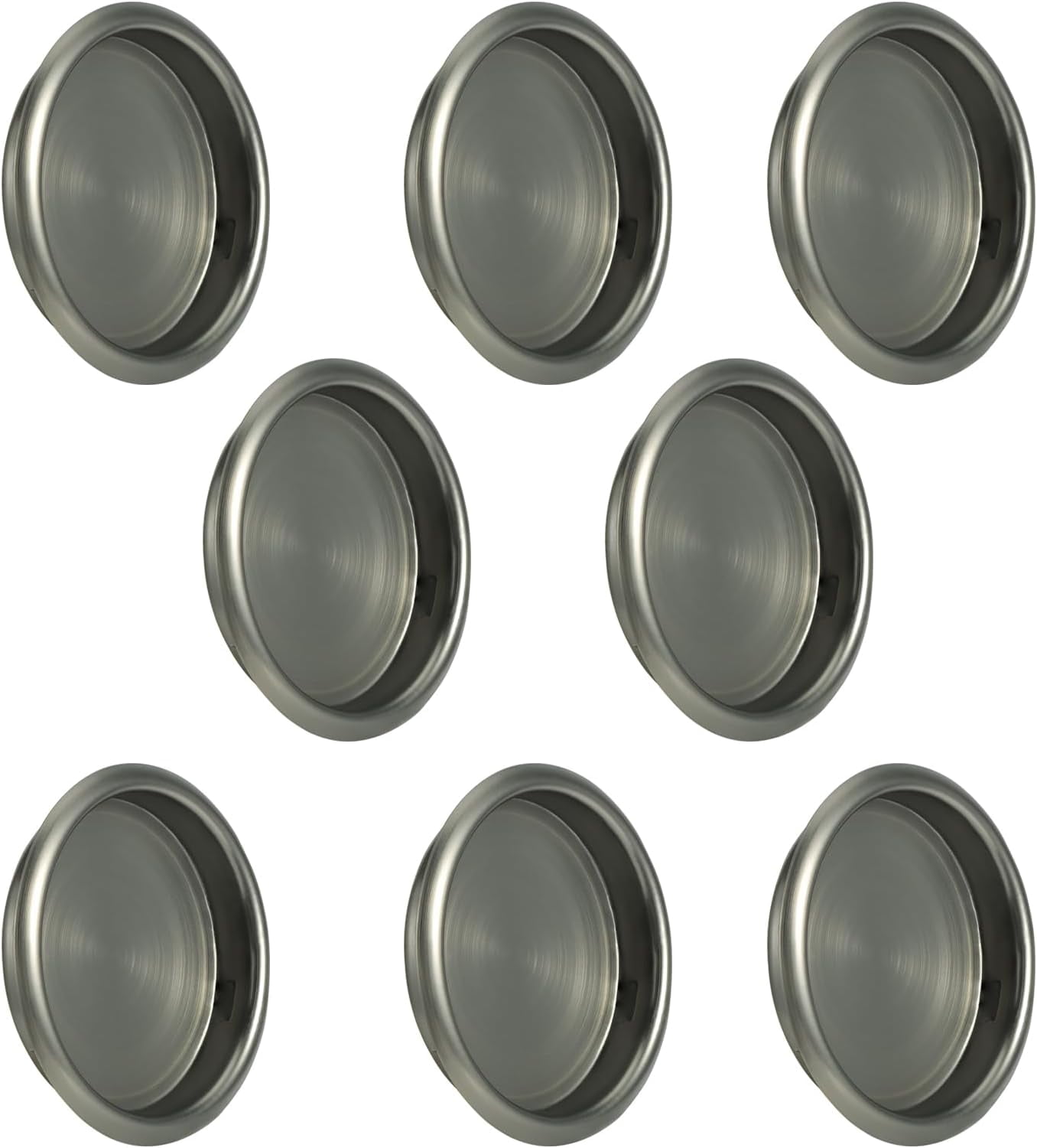 MKEUDQ-8 Pack Closet Door Finger Pull 2-1/16\u201d, Easy Snap in Installation, Antique Brass Finish, Fits a 5/16\u201dDepth x 2-1/16" Diameter Opening Hole