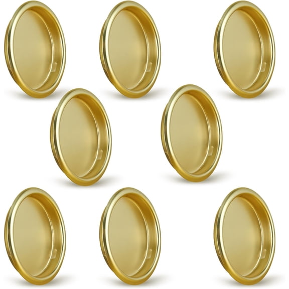 MKEUDQ-8 Pack Closet Door Finger Pull 2-1/16, Easy Snap in Installation, Brushed Brass Finish, Fits a 5/16Depth x 2-1/16" Diameter Opening Hole