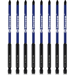 MKEUDQ-8 Pack Phillips Impact Driver Bits, #3 Phillips Head Magnetic Screwdriver Bits Set, 6 Inch S2 Alloy Steel Impact Bits, 1/4" Hex Shank Screwdriver Drill Bit, CNC Machined ph3 Impact Drill Bits