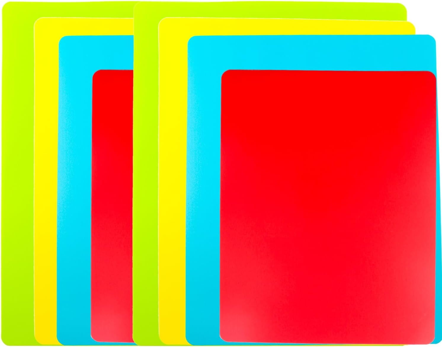 MKEUDQ-8 Pieces Flexible Cutting Board mats, Plastic Cutting Boards for Kitchen Cooking, Cutting board sheets for Meat and Vegetables, Dishwasher Safe