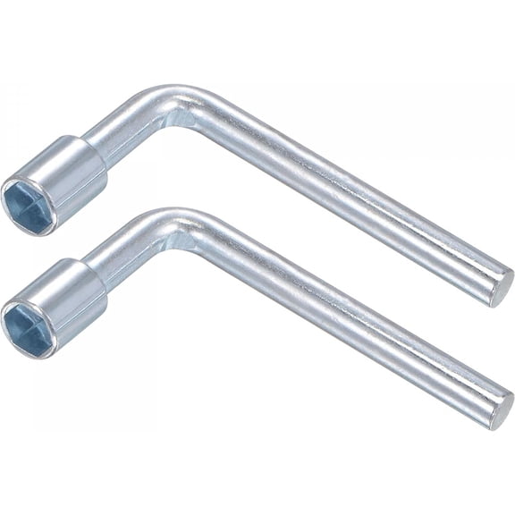MKEUDQ-8mm Metric L Shaped Angled Open Hex 6 Point Socket Wrench, Single Ended 2 Pcs