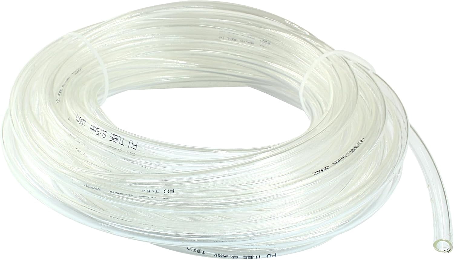 MKEUDQ-8mm x 5mm Pneumatic Tubing PU Polyurethane Air Compressor Tubing Air Hose Line for Fluid Transfer (Clear 32.8ft/10Meters)