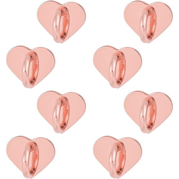 MKEUDQ-8pcs Heart Cell Phone Ring Holder, Cute Phone Charm Hooks Adhesive Smartphone Finger Ring Grip Sticky Metal Loop Stand for Cellphone Case Pad Tablet DIY Accessories (Rose Gold)