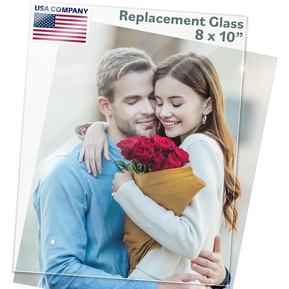 MKEUDQ-8x10 Heat-Strengthened Glass Replacement for Picture Frame (8 x 10, 2 Pack), Replacement Glass for 8 by 10 Photo Frame, Semi-Tempered Glass Cover Sheet