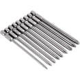 thumbnail image 1 of MKEUDQ-9Pcs Magnetic Long Phillips Screwdriver Bits 1/4" Hex Shank Cross Screw Head Screwdrivers Bit Set, 3.94 Inch (100mm) Length, 1 of 4