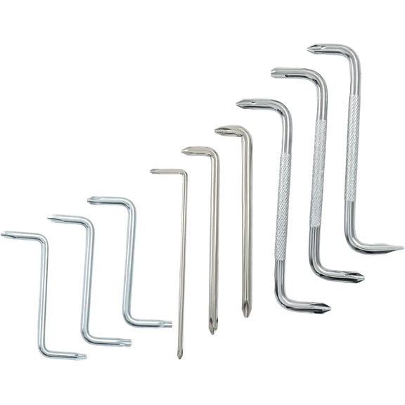 MKEUDQ-9Pcs Right Angle Screwdriver Set, Ph3/Ph2/Ph1/Ph0/SL6/T25/T20/T15 90 Degree Angled Screwdrivers, Offset Screwdriver Set for Tight Spaces/DIY Enthusiasts