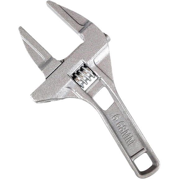 MKEUDQ-Adjustable Wrench, Wide Jaw 6-68 mm Large Opening Bathroom Aluminum Alloy Spanner Wrenches, Shank Plumber, Mini Spanner Repair Tool for Bathroom, Washbasin, Tube Nut Disassembly (COLOR:Silver)