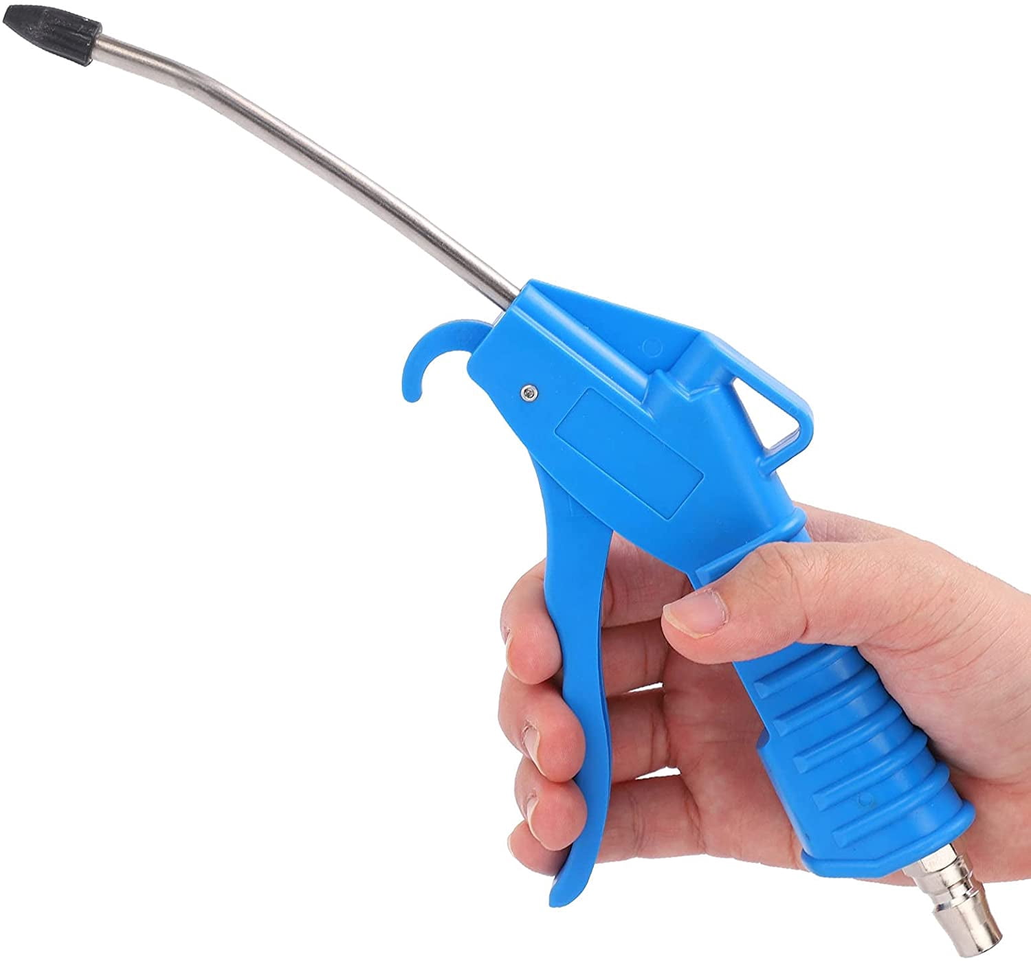 MKEUDQ-Air Blow Gun, Rubber Guard Bent Air Nozzle, Pneumatic Air Compressor Accessories Dust Cleaning Tool, Industrial Household Air Blower Gun with Tip Quick Connector, High Pressure