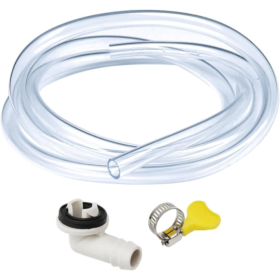 MKEUDQ-Air Conditioning External Unit Drainage Kit, AC Drain Hose Elbow Fitting for Window Air Conditioning Unit (10 Feet)