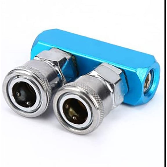 MKEUDQ-Air Hose Splitter, 1/4 in NPT Quick Connect Air Hose Splitter Coupler Air Compressor Splitter(Straight 2 Way)