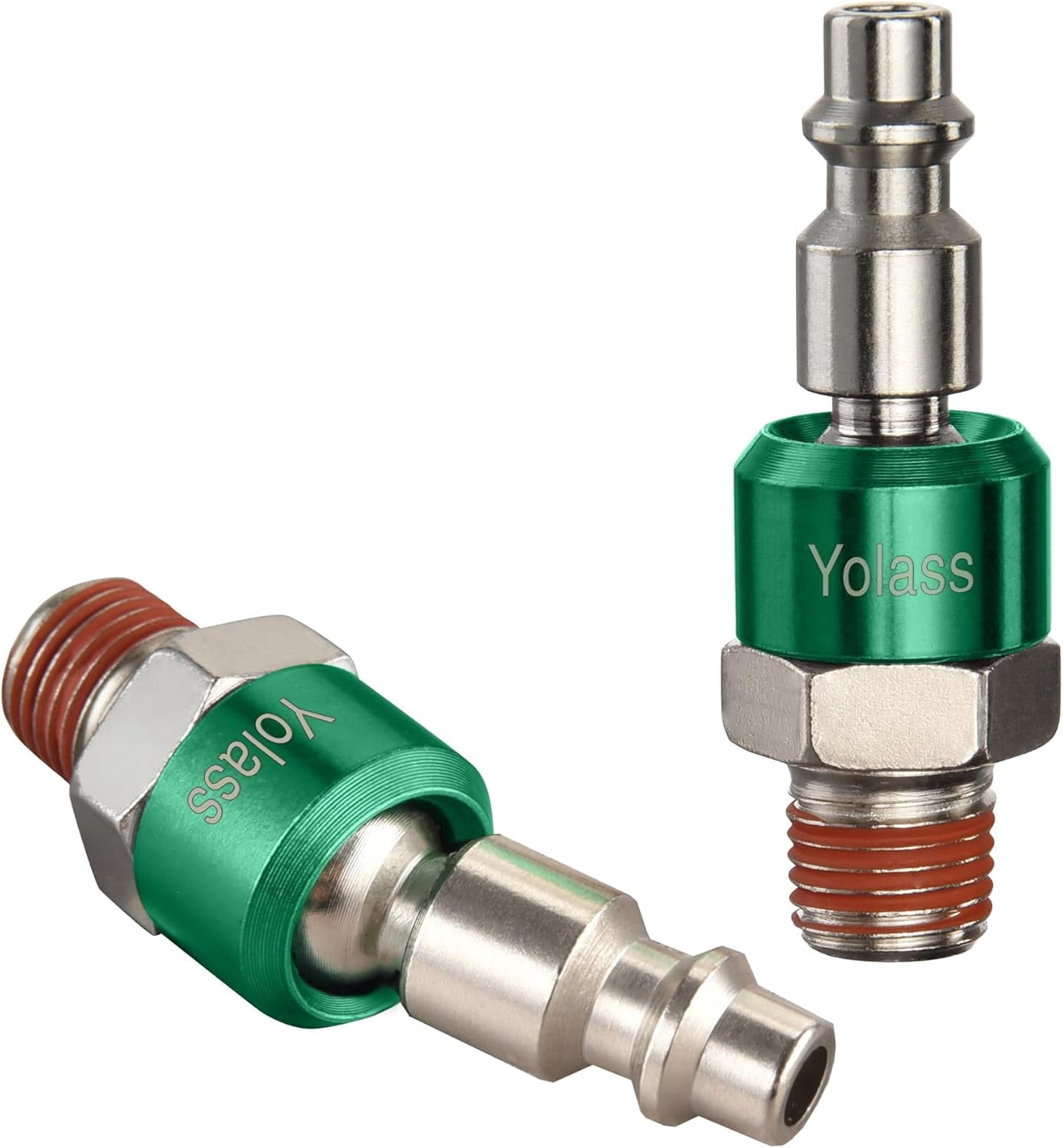 MKEUDQ-Air Tool Fittings,2Pcs 1/4"NPT 360°Swivel Utility Industrial Air Hose Fittings,Suitable for Air Compressors