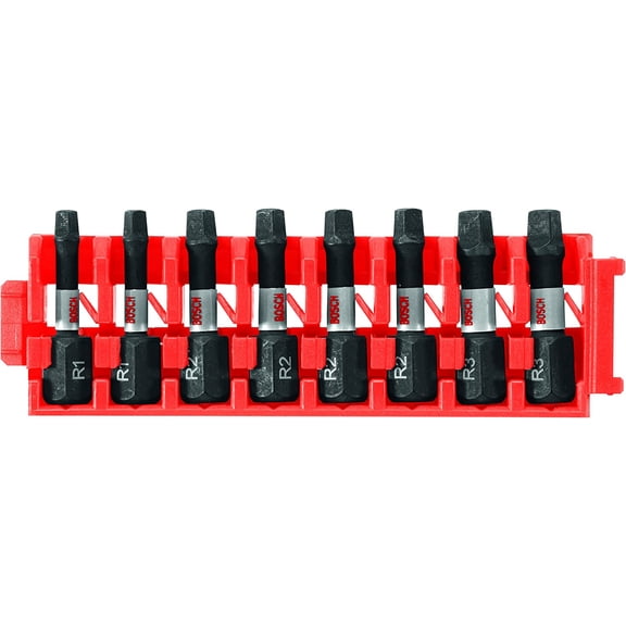 MKEUDQ-BOSCH CCSSQV108 8-Piece Assorted Set 1 In. Impact Tough Square Insert Bits with Clip for Custom Case System